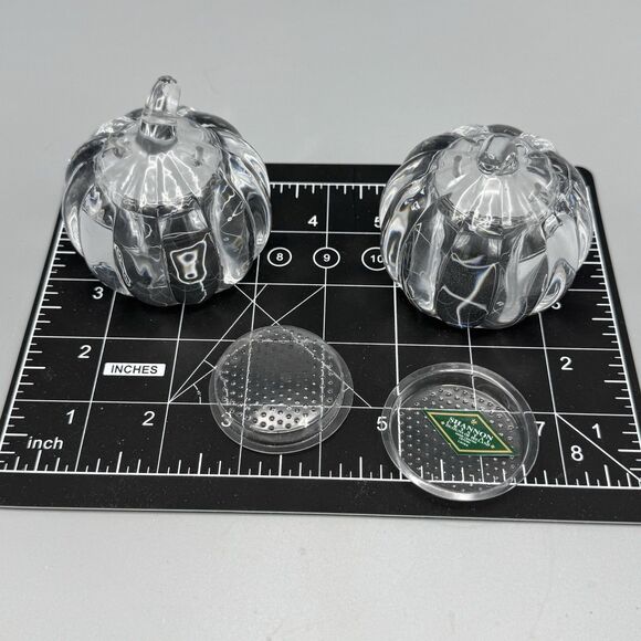 Shannon Crystal Pumpkin Salt & Pepper Shakers Thanksgiving Fall Table Accent 3" - Picture 4 of 10